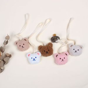 2024 New Hot-Selling Baby Products <b>Cute</b> Teddy Fleece Plush <b>Bear</b> Pacifier Teether Pendant Baby Pacifier Chain - Product Image 1