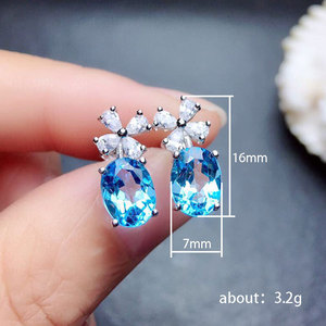 Eleganti Orecchini Pendenti a Fiore Blu Acqua per Donne, Accessori Floreali per Uso Quotidiano - Product Image 5