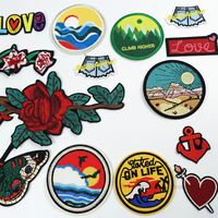 Patchs brodés personnalisés de créateur, motifs floraux, thermocollants, 3D, dessins animés, tissés, à coudre sur les vêtements