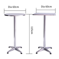 Table de Bar Pliante en Aluminium et Tabourets pour Extérieur, Table Basse de Bar en Aluminium