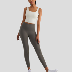 Nouveauté Collants de course à pied taille haute pour femmes Leggings de gymnastique légers avec fonction push-up et poches à motif solide - Product Image 1