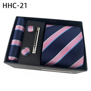Cravates classiques <span class=keywords><strong>pour</strong></span> hommes, cravate élégante <span class=keywords><strong>pour</strong></span> hommes, cravates en jacquard tissées, costume de soirée avec pochette, boutons de manchette, pince à cravate avec boîte - Product Image 5