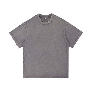 Camiseta Unisex Retro de 250G con Efecto Desgastado y Lavado, Corte Holgado y Hombros Caídos, Venta al Por Mayor, MOQ Bajo, OEM, Suministro de Ropa Deportiva - Product Image 1