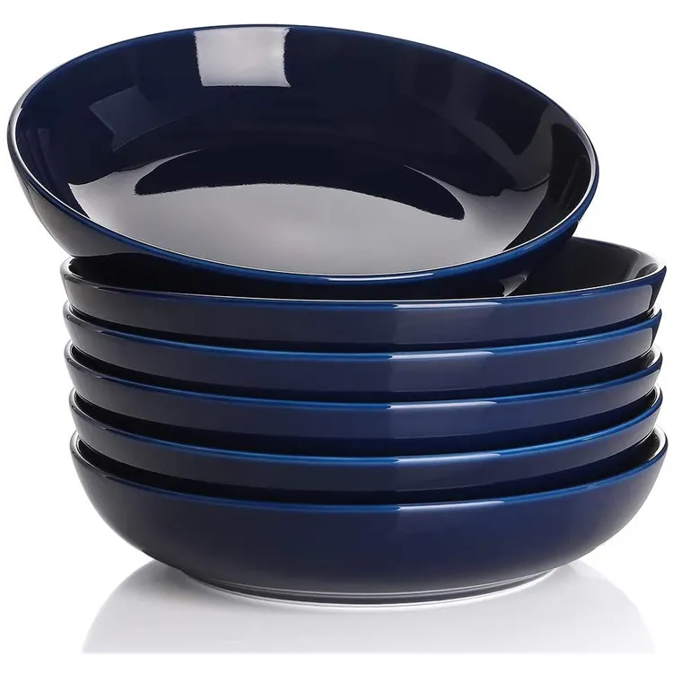 Veweet — bols à soupe de pâtes en porcelaine et porcelaine personnalisés, assiette profonde en céramique avec 6 paquets de 30 once