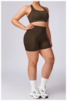 Ensemble de vêtements de sport pour femmes, taille 3XL, soutien-gorge de sport à dos croisé, short de course, ensemble de yoga 2 pièces, vêtements de fitness