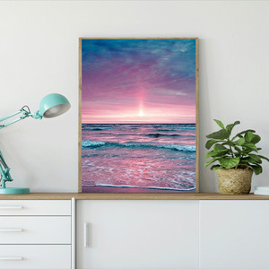 Vendita all'Ingrosso: Quadro Diamantato 5D Fai-da-Te, Decorazione Casa Personalizzata, Paesaggio con Tramonto sul <span class=keywords><strong>Mare</strong></span> - Product Image 3