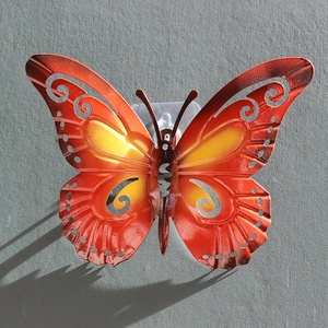 Décoration <span class=keywords><strong>murale</strong></span> en fer forgé Art Déco créative, papillon tridimensionnel, pendentif en métal avec couleur et forme personnalisées - Product Image 1