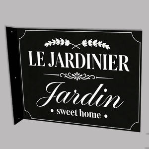 Panneau mural métallique en relief, signalétique très visible, <span class=keywords><strong>LE</strong></span> JARDINIER Jardin Sweet Home, personnalisé 40X30X5CM, panneau mural - Product Image 3