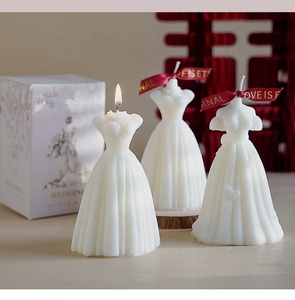 Venta al por mayor decoración del hogar boda elegante vestido forma vela logotipo privado personalización fragancia terapia vela perfumada para <span class=keywords><strong>GIF</strong></span> - Product Image 3