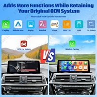 Pantalla Multimedia Inalámbrica CarPlay y Android Auto de 10.25 Pulgadas con Pantalla Táctil para BMW 3/4/M3/M4 F30 F31 F32 F33 F34 F36 F80 F82 F83 NBT