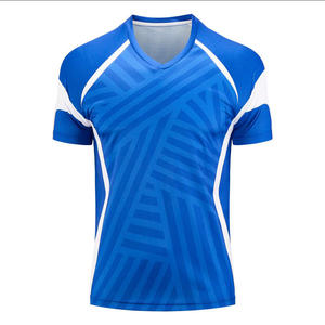 Venta al por mayor de secado rápido transpirable cuello en V Jersey personalizado chándal de fútbol con tela de sublimación para el entrenamiento de fútbol de manga corta - Product Image 5