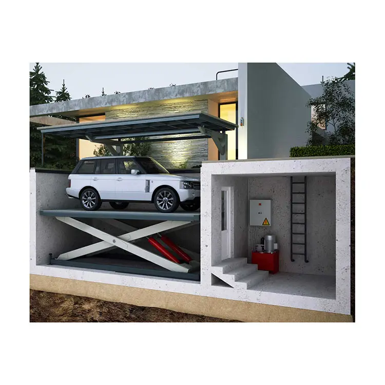 Hydraulische Schaar Mini Auto Lift Platform Voor Familie Ondergrondse Garage