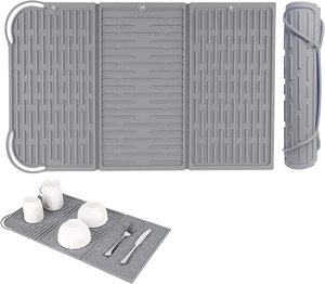 Tapis de séchage en silicone personnalisé pour cuisine, antidérapant, séchage rapide, vente en gros directe usine - Product Image 4