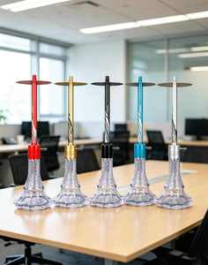Portable Glass <b>Hookah</b> Mini Water <b>Pipe</b> Aluminum Alloy Stem Clear Base Tobacco Smoking Accessory - Product Image 3