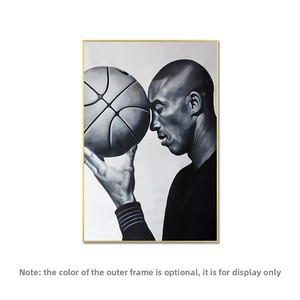 Peinture murale encadrée minimaliste moderne <span class=keywords><strong>NBA</strong></span> Kobe, décoration de star du sport, art mural pour salon, grand format en aluminium - Product Image 5