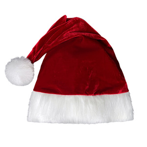 Gorro de Navidad de Papá Noel de terciopelo rojo de 53 cm de altura con pompón blanco y ribete para decoración de fiestas navideñas - Product Image 3