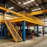 HONGXIN Étagère de mezzanine robuste en acier laminé à froid sans boulons, personnalisable, 2/3 niveaux, avec revêtement en poudre pour protection contre la corrosion
