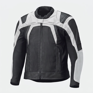 Classic Stylish Breathable Knitted <b>Men's</b> <b>Leather</b> Zipper Waterproof Windbreaker Motorbike <b>Jacket</b> Durable Racing Winter - Product Image 1