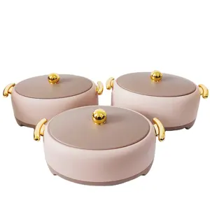 Nova Chegada Comida Aquecedor Mantendo Quente 6 horas 2L 2.5L 3L Luxo Food Warmer Set Oval Hot Pot Food Warmer Set