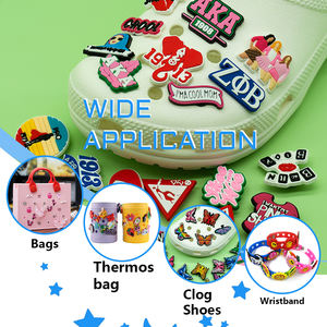 Personalizado al por mayor 2d suave PVC DIY volver a la escuela Zueco sandalia accesorios escuela zapatos decoraciones Gracias Maestro zapato encantos - Product Image 2