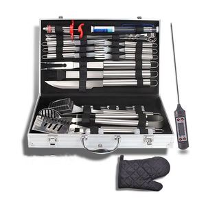Outils de nettoyage pour barbecue en acier inoxydable, outils de barbecue d'extérieur, ensemble d'outils de camping - Product Image 1