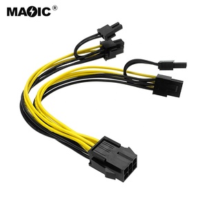 Câble d'<span class=keywords><strong>alimentation</strong></span> Y Splitter 20 cm GPU <span class=keywords><strong>6</strong></span> <span class=keywords><strong>broches</strong></span> Molex vers double PCI-e <span class=keywords><strong>8</strong></span> <span class=keywords><strong>broches</strong></span> (<span class=keywords><strong>6</strong></span>+2) pour <span class=keywords><strong>carte</strong></span> <span class=keywords><strong>graphique</strong></span> PCI Express PCIe <span class=keywords><strong>6</strong></span> vers <span class=keywords><strong>6</strong></span> 2 <span class=keywords><strong>broches</strong></span> - Product Image 3