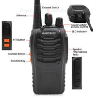 Radio bidirectionnelle analogique UHF 430-440 MHz pour talkie-walkie BF-888S, portée 0-3 km, 16 canaux, batterie 1000-1500 mAh, 3W, étanchéité IPX-1