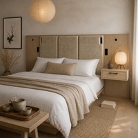 Tête de lit d'hôtel King Size américaine personnalisée Hampton Inn Resort Tête de lit Queen King en bois Ensemble de meubles