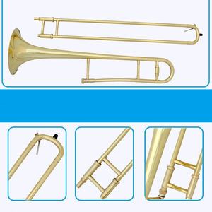 Vente chaude B-Flat Tenor <span class=keywords><strong>Trombone</strong></span> Or Laqué Laiton Instrument Usine Approvisionnement Direct - Product Image 2