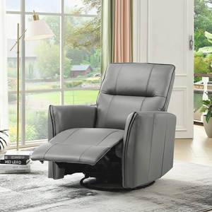 Sillón Reclinable Eléctrico de Cuero Ajustable y Cómodo, Moderno, en Oferta, con Función de Balanceo y Giratorio, Marco de Madera, USB - Product Image 5