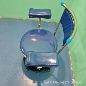 Silla de Doctor con Respaldo, Altura Ajustable, Giratoria, Silla de Barbero, Cuero Sintético, Base Redonda, Diseño Moderno - Product Image 2