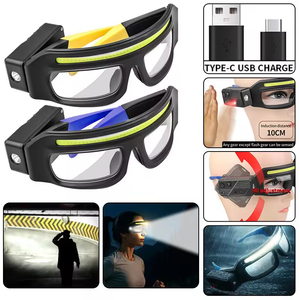 Linterna Frontal Recargable con Doble Fuente de Luz, Lámpara LED con <b>Sensor</b> para Gafas, para Acampar al Aire Libre, Ligera - Product Image 5