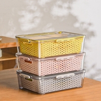 Boîte de rangement pour réfrigérateur, fruits et légumes, égouttoir en plastique, organisateur de cuisine en plastique