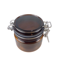 Rangement ambre de cuisine de qualité alimentaire en plastique Pet Unique pour biscuits vide scellé pour confiture de miel avec Clip en métal et couvercle