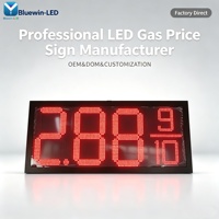 Papan Tanda Harga Bensin LED 10 Inci 4 Digit RF Remote Kecerahan Tinggi IP65 untuk SPBU Komersial Papan Display Harga Bahan Bakar
