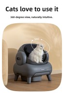 Litière pour chat électrique automatique au design intelligent et nouveau, contrôle par application, double capteur de sécurité, nettoyage facile, autonettoyante, anti-odeurs