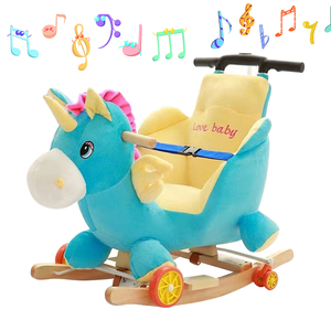 Jouet cheval à bascule, en peluche, licorne bébé, nouveau choix de produits, doux - Product Image 3