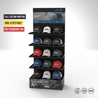 Présentoir à chapeaux sur pied en métal personnalisé à 5 niveaux pour casquettes de baseball, idéal pour les magasins de détail et la vente en gros