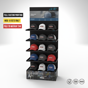Présentoir à chapeaux sur pied en métal personnalisé à 5 niveaux pour casquettes de baseball, idéal pour les magasins de détail et la vente en gros - Product Image 1