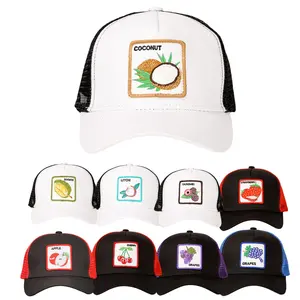 하이 퀄리티 사용자 정의 로고 동물 애니메이션 패치 메쉬 야구 모자 패션 리차드슨 112 과일 트럭 운전사 모자 메쉬 모자