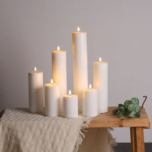 Mermei's White Pillar <strong>Candles</strong> Blameless Smooth Flameless Remote Controlwax Led Large Pillar <strong>Candles</strong> - Product Image 2