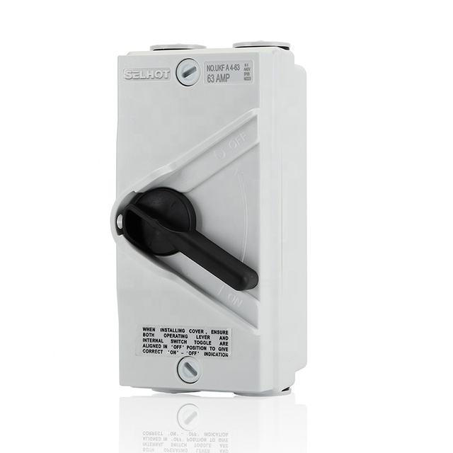 UKFA/B IP65 Indoor/Outdoor Isolator Circuit Breaker 2P Panel Mount Waterproof Metal Plastic Knife Switch Rotary Switches IP65
