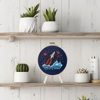 Nouveau Kit de broderie de motif d'aviation pour enfants fleur bricolage pour débutants ensemble de broderie fait à la main semi-fini artisanat textile