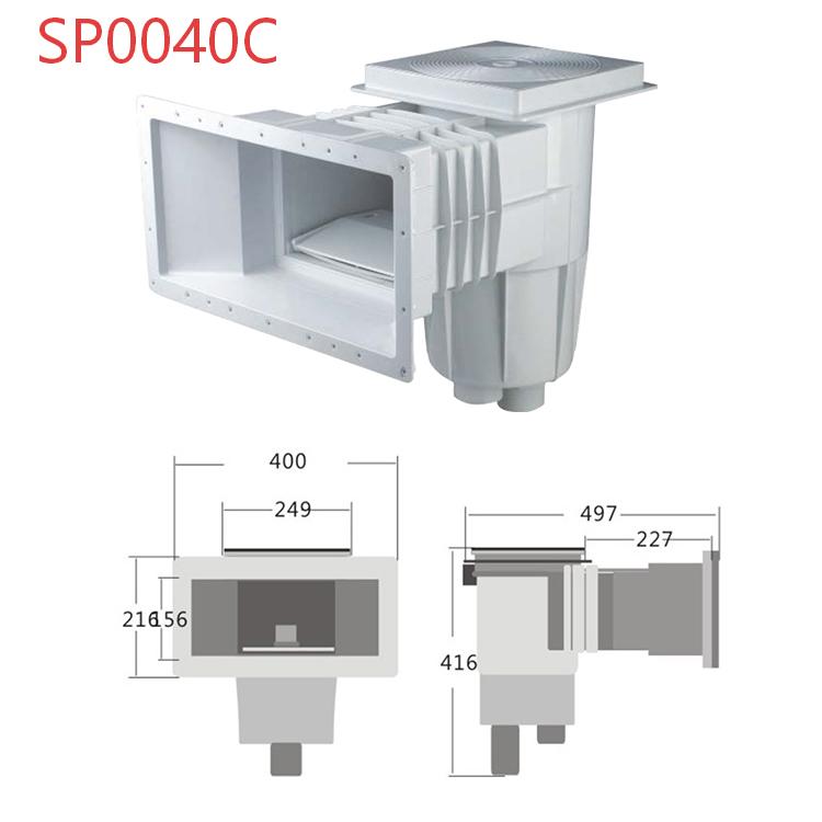 0040C Pool skimmer Concrete Pool White
