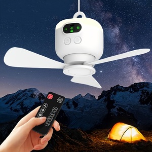 Ventiladores de techo portátiles, ventilador para acampar al aire libre de 8000mAh, ventilador para tienda de campaña, ventilador eléctrico recargable, iluminación LED con control remoto - Product Image 2