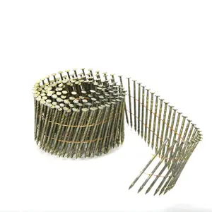 High Quality Factory Collated Screw Ring Helical Shank Wire Coil Nails for Wood Pallet Pneumatic Nail Gun Use