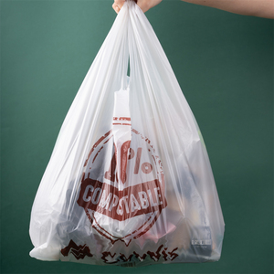 Supermarket Shopping Plastic <b>Bags</b> Compostable Shopping 100 Biodegradable <b>Compost</b> Plastic T-Shirt <b>Bag</b> - Product Image 6