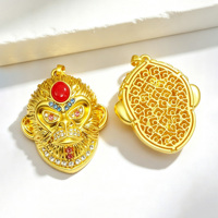 Assortiment de pendentifs ethniques vintage ornés en alliage de zinc plaqué or 18 carats, émail résine, pour la fabrication de colliers DIY, vente en gros