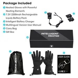 Hiver Thermique Sports Respirant Mince Batterie Électrique Chauffage Plein Doigts Imperméable Moto Cyclisme Vélo Gants D'équitation