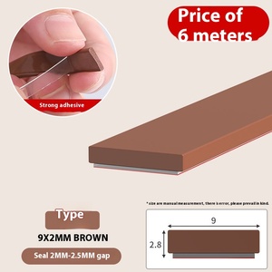 עצמית דבק אילם דבק אנטי-התנגשות גומי מסגרת דלת מסגרת 9 x2mm [6 מ 'חבילה] חיתוך חלונות עץ אטומים לרעש - Product Image 6